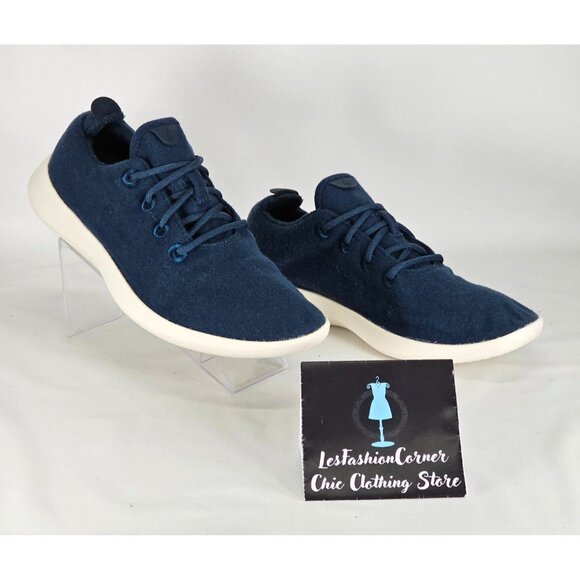 Allbirds Men’s Wool Runners in Tuke Midnight Blue White Cream Soles Size 11 301 - Picture 5 of 16